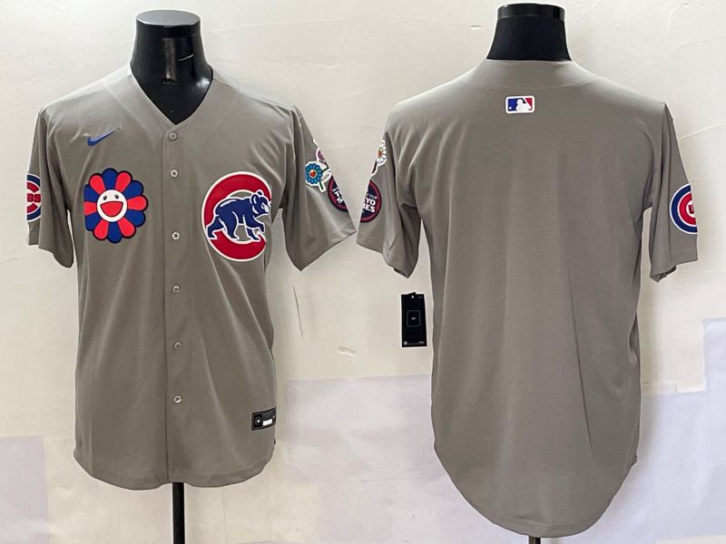 Men Chicago Cubs Blank Grey Flower Edition 2025 Nike MLB Jersey style 1